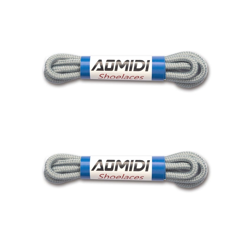 AOMIDI 2 Pair Shoelaces Round Athletic Shoes Lace for Boot Laces Shoelaces and Multiple Shoe Types Replacements(45" inches (114 cm), Gray) - Image 4
